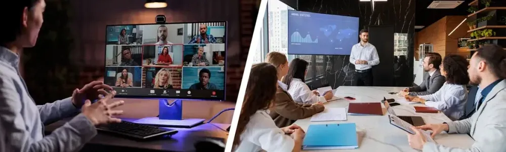 Remote Workforce vs. Traditional Office: Pros and Cons infographic comparing the advantages and disadvantages of remote work and office-based work, including productivity, collaboration, flexibility, costs, and work-life balance.