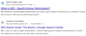 SERP on the question What is SEO?