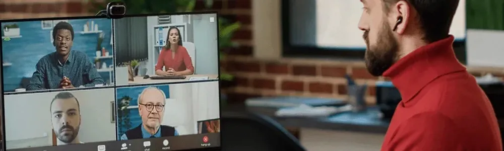 Remote worker using IoT-enabled devices to improve productivity, connectivity, and efficiency while working remotely.