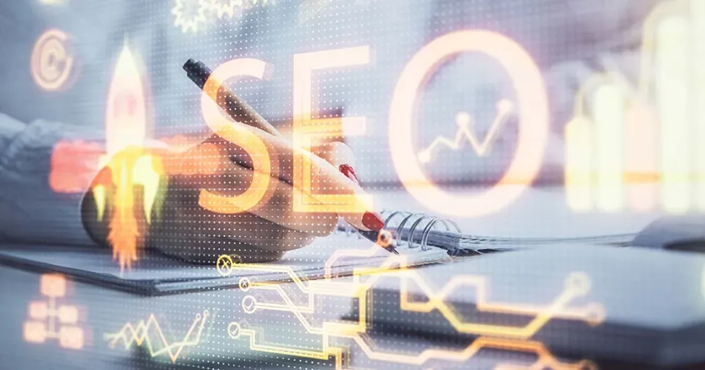How to Use AI for SEO? infographic explaining how artificial intelligence helps with keyword research, content optimization, technical SEO, competitor analysis, and search engine rankings.